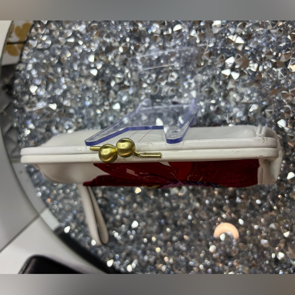 Coach 05’ poppy floral appliqué vintage RARE Poppy for Peace Kisslock EUC - Picture 6 of 16